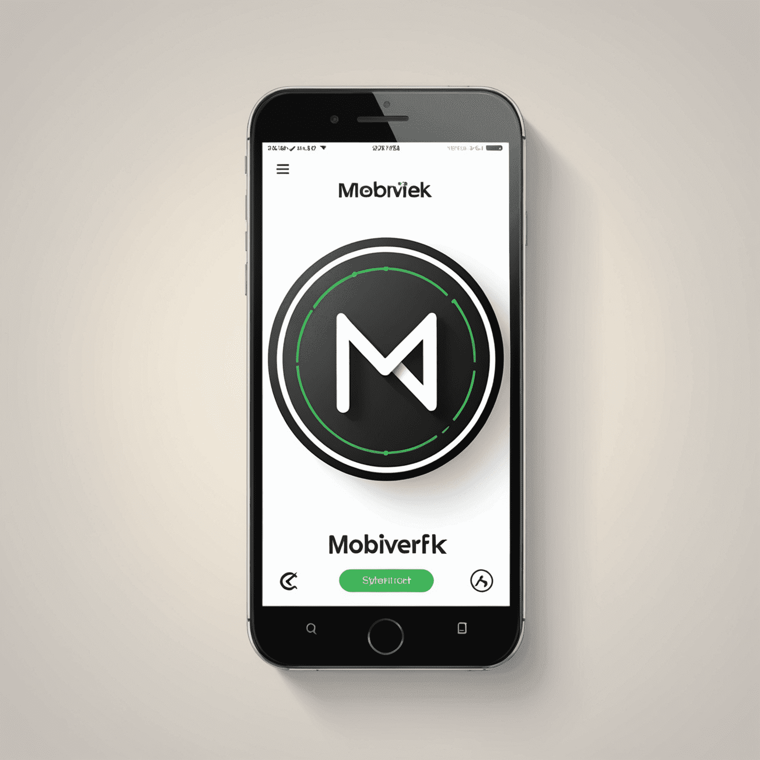 MobiVerdik logo - A stylized text with a mobile phone icon