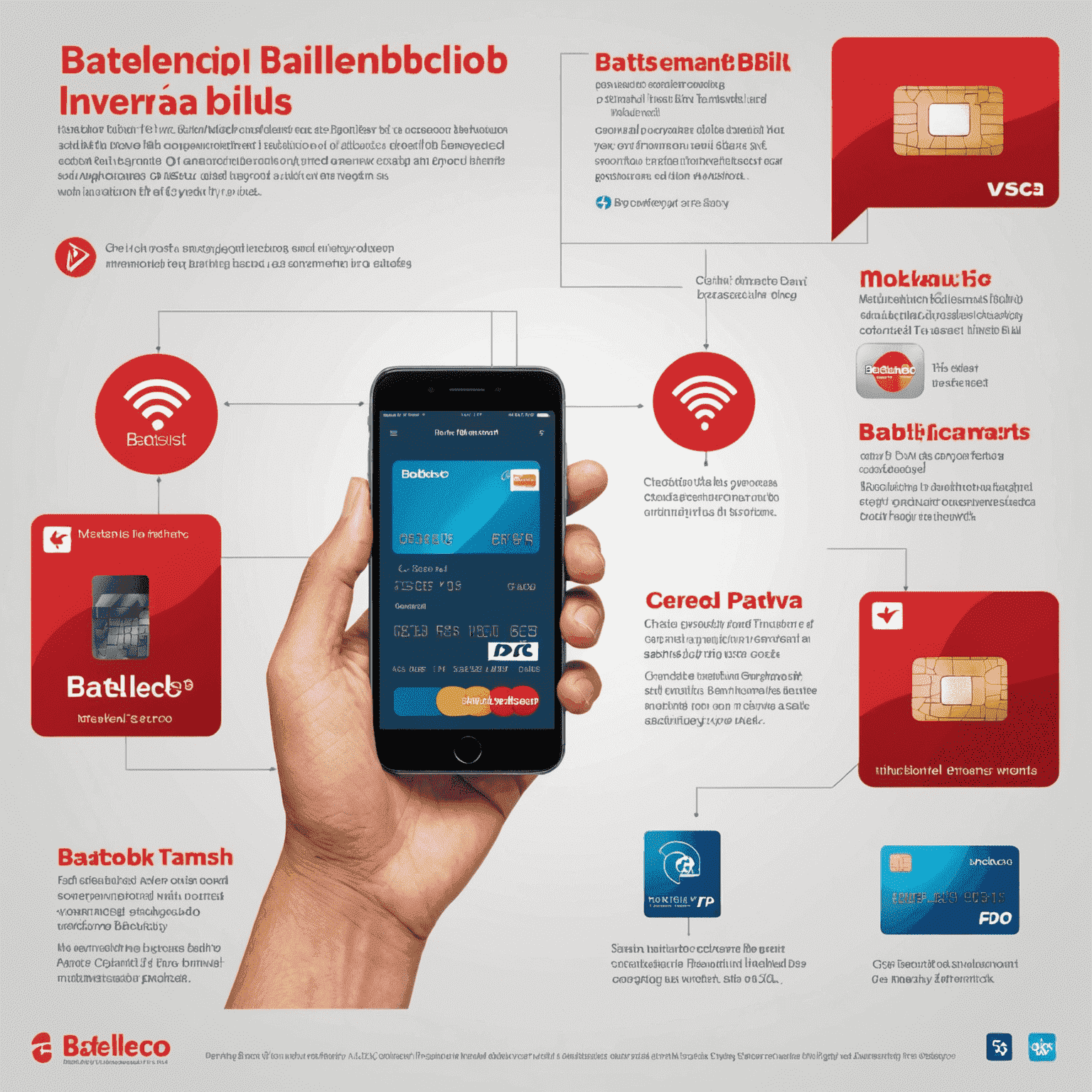 An infographic showing various payment methods accepted for Batelco bills through Mobiverdik, including credit cards, mobile wallets, and bank transfers.