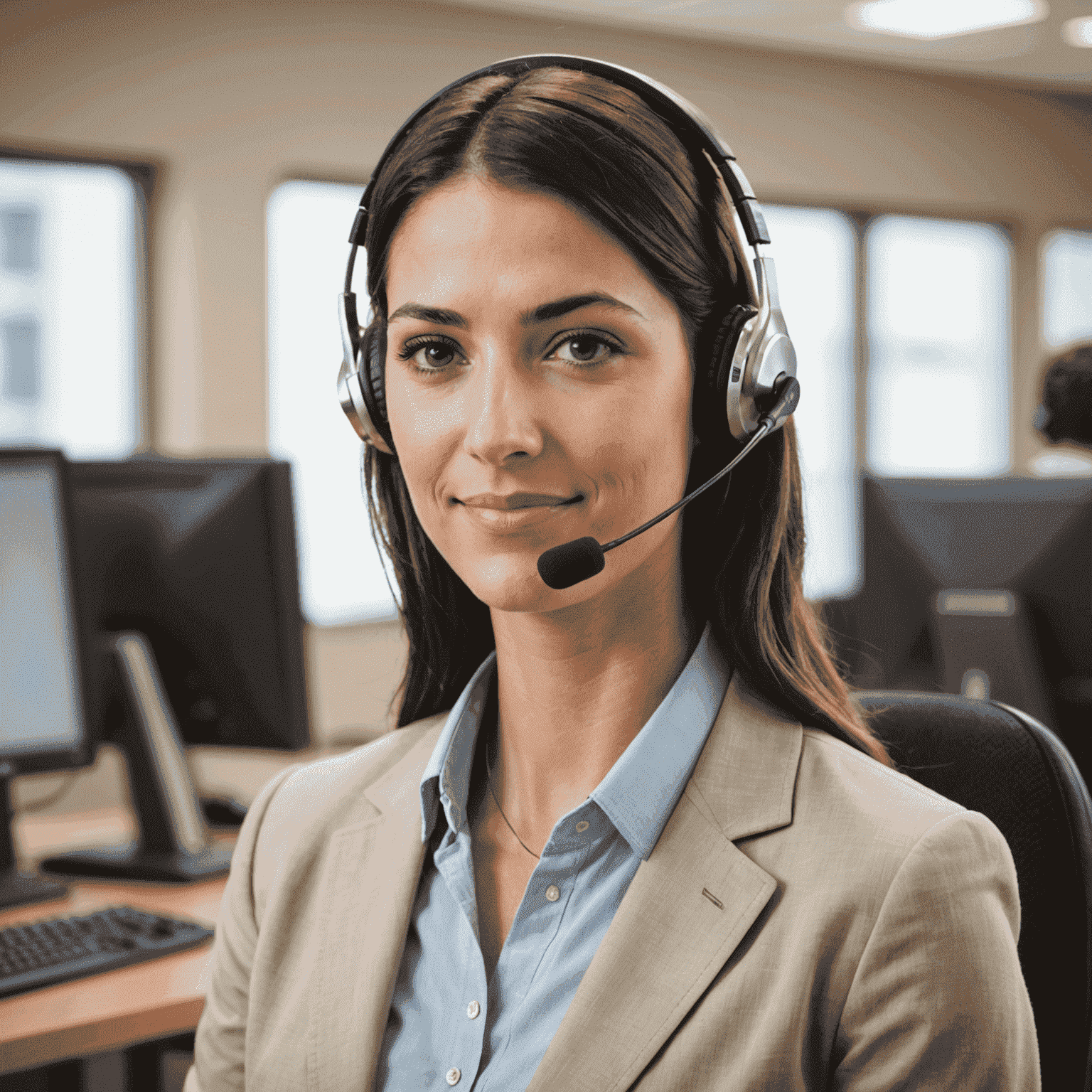 A friendly customer support representative wearing a headset, ready to assist with Batelco service queries